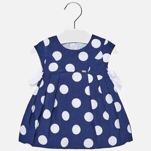 Mayoral Navy‎ Polka Dot Party Dress 24M 92cm 100% Cotton